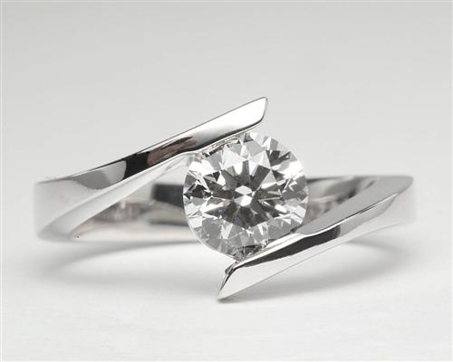 White Gold 1.03 Round cut Engagement Rings