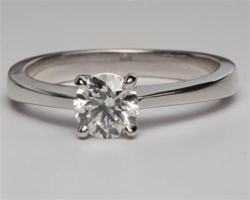 White Gold 0.52 Round cut Diamond Rings