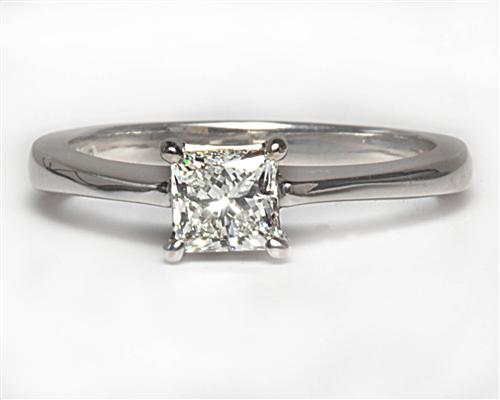 White Gold 0.45 Princess cut Diamond Ring