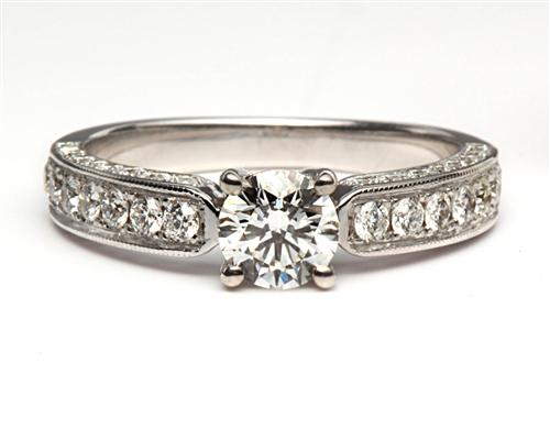 White Gold 0.51 Round cut Engagement Rings