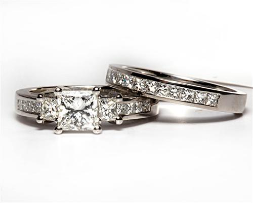 Platinum 1.04 Princess cut Diamond Rings