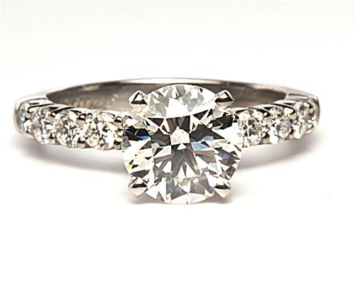 Platinum 1.56 Round cut Diamond Ring