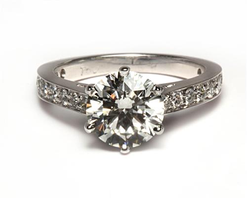 White Gold 1.70 Round cut Pave Diamond Ring