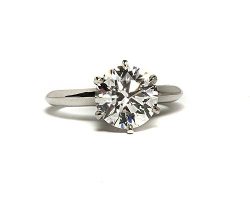 Platinum 2.29 Round cut Solitaire Diamond Ring