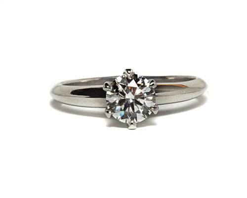 Platinum 0.75 Round cut Solitaire Diamond Rings