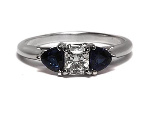 White Gold 0.51 Radiant cut Yellow Topaz Rings