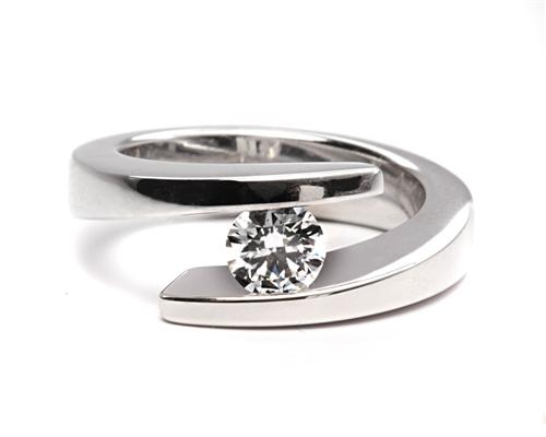 Platinum 0.51 Round cut Engagement Rings