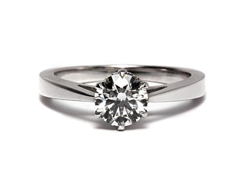 White Gold 0.84 Round cut Solitaire Diamond Ring