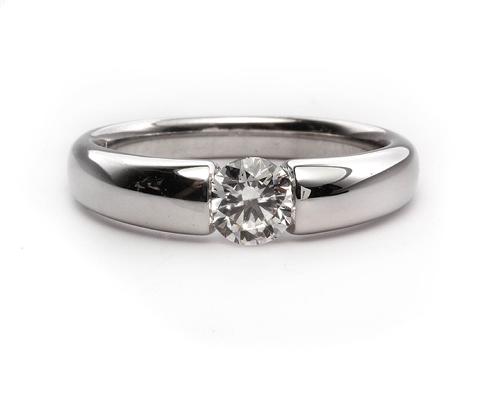 White Gold 0.50 Round cut Diamond Solitaire Engagement Ring