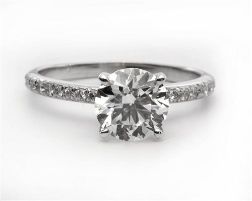 White Gold 1.58 Round cut Pave Ring Settings