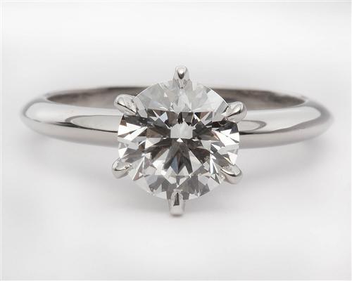 Platinum 1.50 Round cut Solitaire Ring