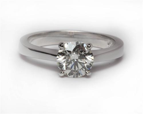 White Gold 0.91 Round cut Round Solitaire Ring