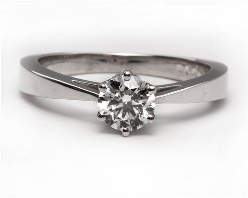 White Gold 0.54 Round cut Solitaire Diamond Rings