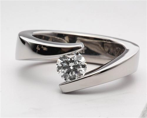 Platinum 0.51 Round cut Diamond Ring