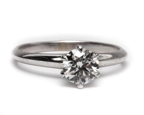 White Gold 0.74 Round cut Solitaire Ring Mountings