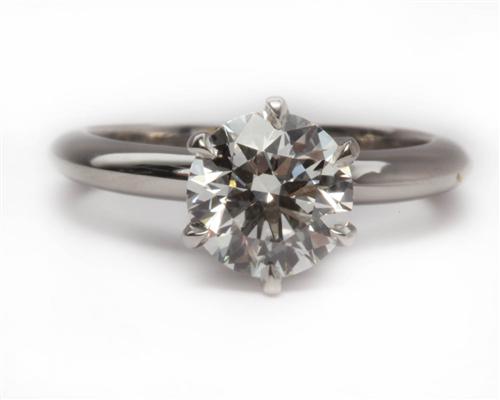 Platinum 1.53 Round cut Diamond Ring