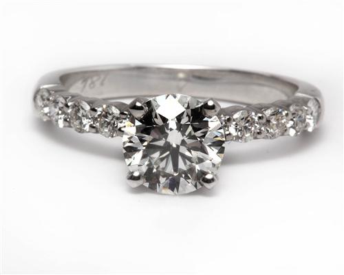 White Gold 1.22 Round cut Diamond Rings