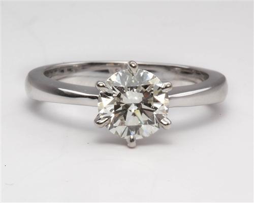 White Gold 1.01 Round cut Diamond Engagement Solitaire Rings