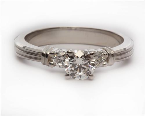Platinum 0.61 Round cut Diamond Ring
