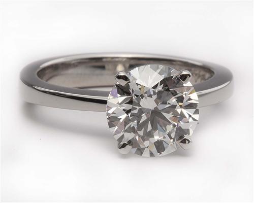 Platinum 2.11 Round cut Engagement Rings