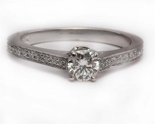 White Gold 0.34 Round cut Micro Pave Rings