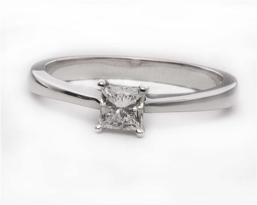 White Gold 0.47 Princess cut Diamond Ring