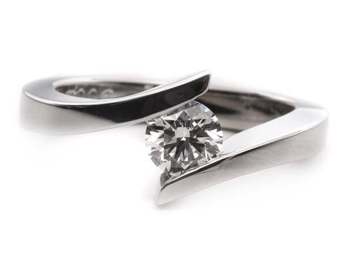 Platinum 0.52 Round cut Diamond Ring