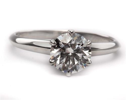 Platinum 1.30 Round cut Diamond Solitaire Rings