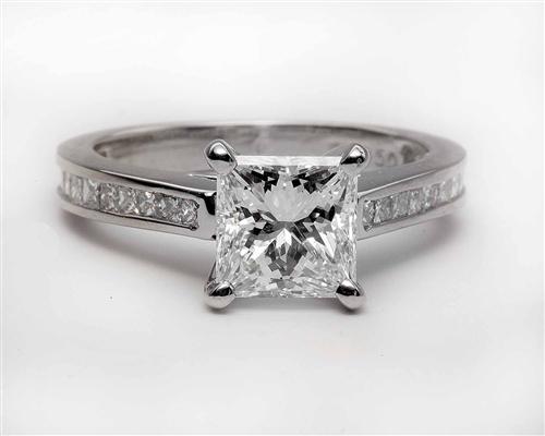 Platinum 1.56 Princess cut Engagement Ring