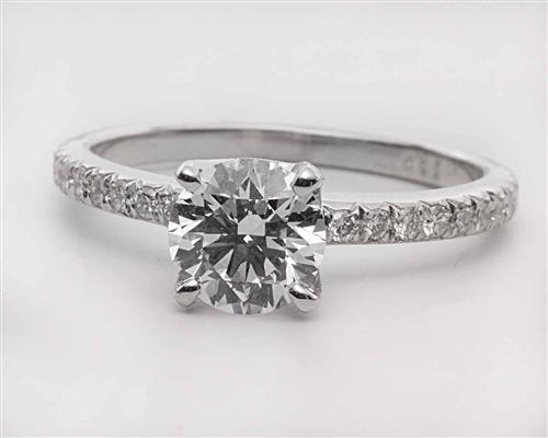 White Gold 0.95 Round cut Pave Ring Set