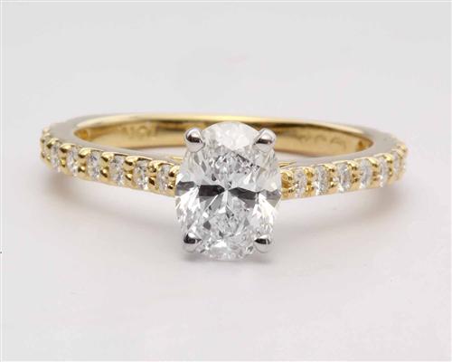 Gold 1.01 Oval cut Diamond Rings