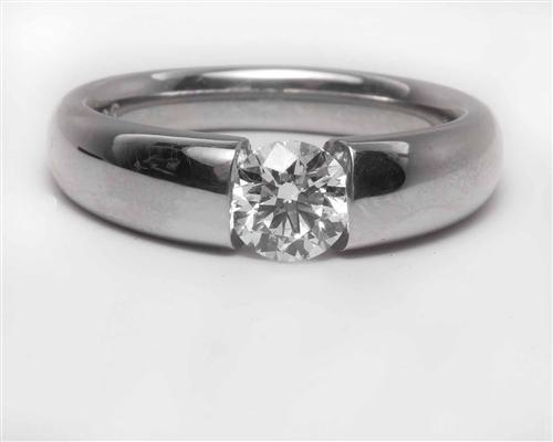 Platinum 0.53 Round cut Solitaire Engagement Ring