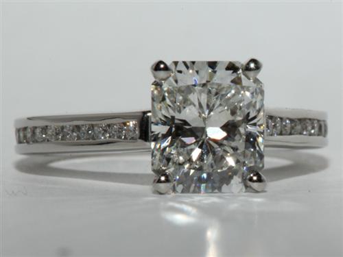 Platinum 2.07 Radiant cut Diamond Channel Ring