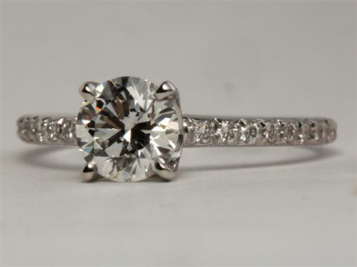 White Gold 1.01 Round cut Engagement Rings