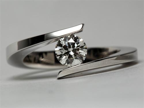 White Gold 0.43 Round cut Solitaire Engagement Rings