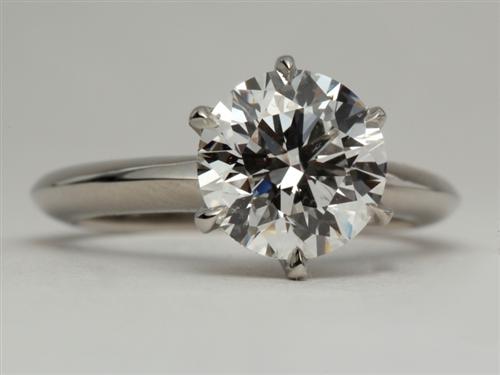 Platinum 2.08 Round cut Solitaire Engagement Ring