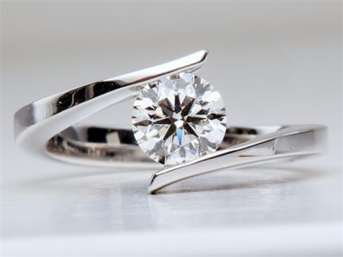 White Gold 1.01 Round cut Diamond Rings