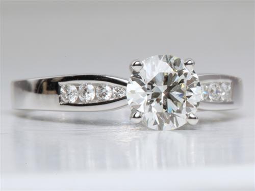 White Gold 1.24 Round cut Channel Set Rings