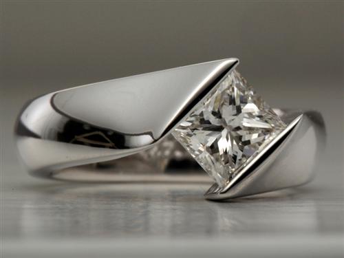 White Gold 1.45 Princess cut Diamond Ring