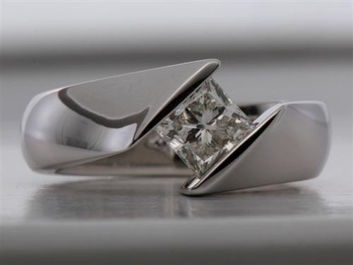 White Gold 0.91 Princess cut Diamond Rings