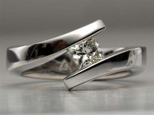 White Gold 0.52 Princess cut Engagement Rings