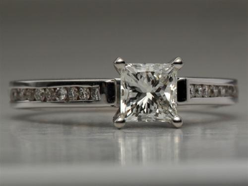 White Gold 0.71 Princess cut Channel Rings