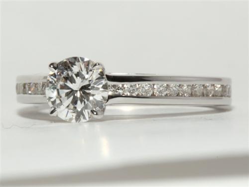 White Gold 0.69 Round cut Channel Setting Engagement Rings