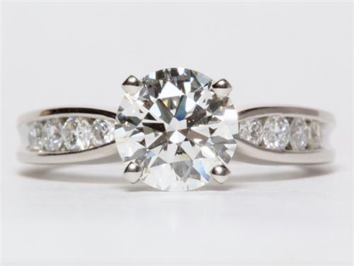 Platinum 1.52 Round cut Channel Set Rings