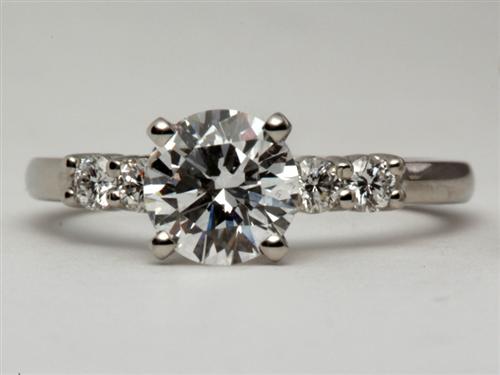 Platinum 0.97 Round cut Engagement Rings