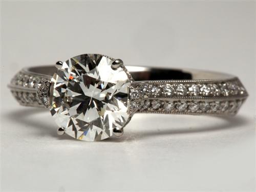 Platinum 1.31 Round cut Diamond Rings