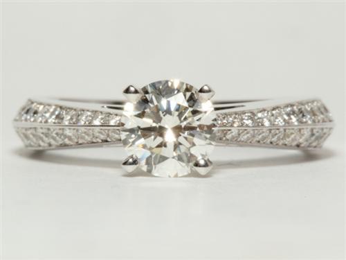 White Gold 0.76 Round cut Pave Rings