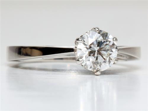 Platinum 0.80 Round cut Solitaire Engagement Rings