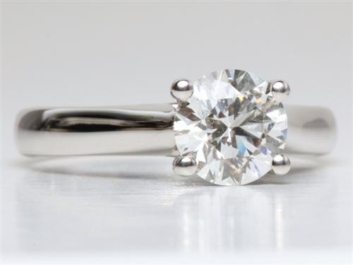Platinum 1.22 Round cut Solitaire Engagement Ring