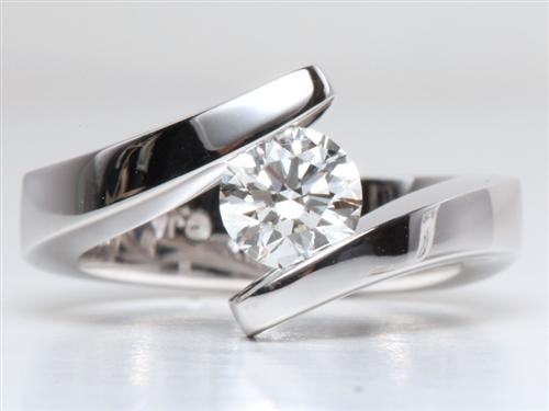 White Gold 0.80 Round cut Tension Ring Settings